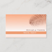 Koraalgradiënt verloopmodern met handpalmlef eenvo visitekaartje (Voorkant)