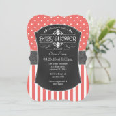 Koraalgrijs scheurtje Baby shower Kaart (Staand voorkant)