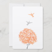 Koraalgrijze boom - Vogels uitnodigen voor bruilof Kaart (Achterkant)