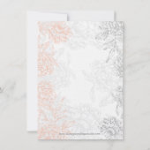 Koraalgrijze Floral bespaart de datum Save The Date (Achterkant)