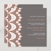 Koraalgrijze lace Pattern Weddenschap Kaarten (Voorkant / Achterkant)
