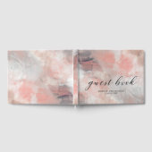 Koraalgrijze moderne Abstracte penseeldrukken brui Gastenboek (Volledig)