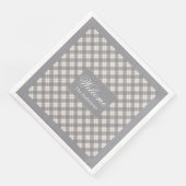 Koraalgrijze servetten gepersonaliseerd modern taf (Hoek)