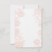 Koraalgrijze Vintage Bloemen Bruiloft RSVP (Achterkant)