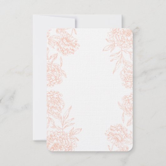 Koraalgrijze Vintage Bloemen Bruiloft RSVP (Achterkant)