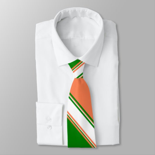 Koraalgroen en ivoren afwisselend gestreept Stropd Stropdas (Gebonden)