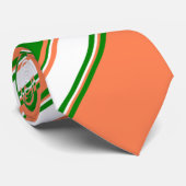 Koraalgroen en Ivory Striped Stropdas (Opgerold)