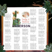 Koraalgroene cactus Succulent Wedding Seating Char Poster