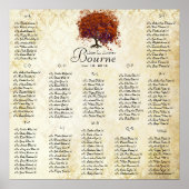 Koraalhartboom - 100 tot 150 gasten - alfabetisch poster (Voorkant)