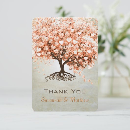 Koraalhartret Bouw Weddenschap Bedankkaart (Staand voorkant)