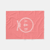Koraalhelling en anker monogrammen fleece deken (Voorkant (Horizontaal))
