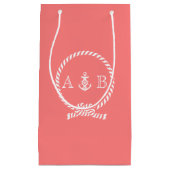 Koraalhelling en ankermonogram klein cadeauzakje (Voorkant)