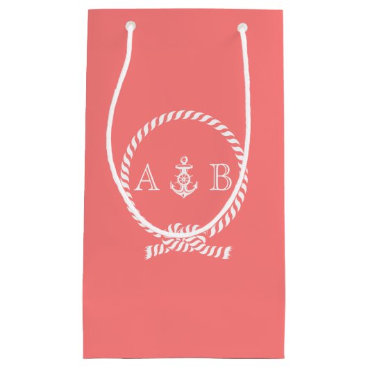 Koraalhelling en ankermonogram klein cadeauzakje (Voorkant)