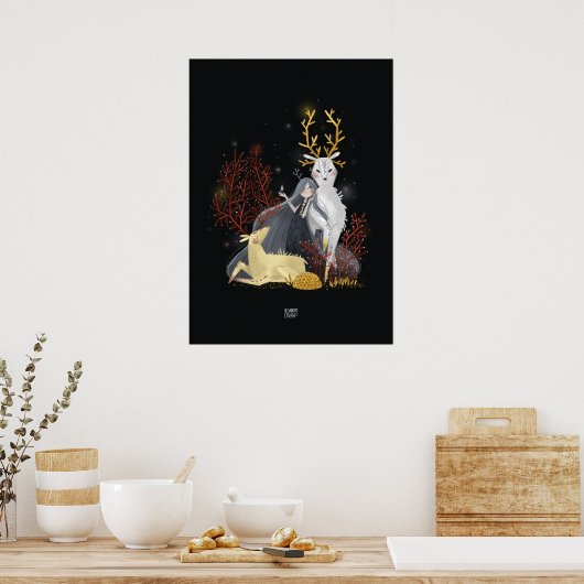 KORAALHERT van Alexandra Dikaia Poster (Keuken)