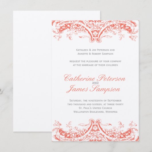  koraalhuwelijk kaart (Voorkant / Achterkant)