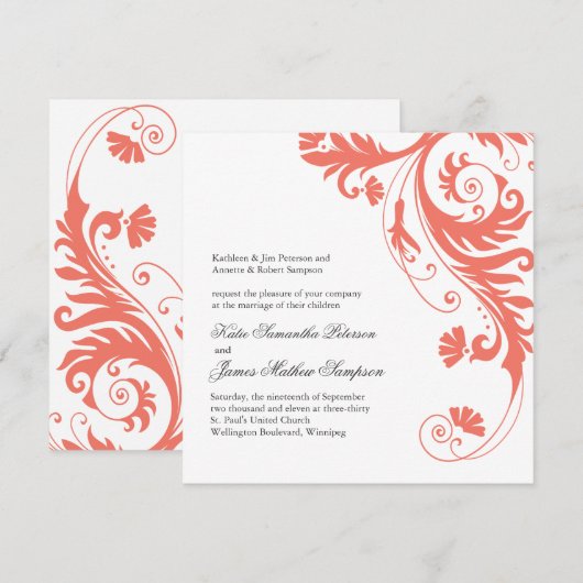 koraalhuwelijk kaart (Voorkant / Achterkant)