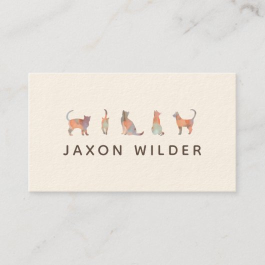 Koraalkat Silhouette Cloud Sunset Minimum Visitekaartje (Voorkant)