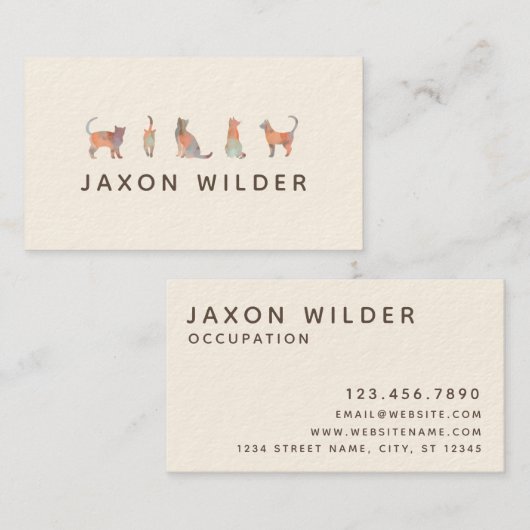 Koraalkat Silhouette Cloud Sunset Minimum Visitekaartje (Voorkant / Achterkant)