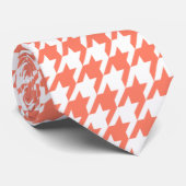 Koraalkleur Houndstooth Stropdas (Opgerold)