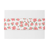 koraalkleurbloemen op wit uitnodigingen wikkel (Achterkant Voorbeeld)