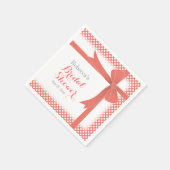 Koraalkleurige strik en witte Stippen Vrijgezellen Servetten (Hoek)