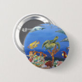 koraalkop ronde button 5,7 cm (Voorkant /achterkant)