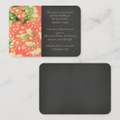 Koraalkoraal voor bruiloft Ontvanging Inschrijving Informatiekaartje (Voorkant / Achterkant)