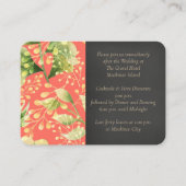 Koraalkoraal voor bruiloft Ontvanging Inschrijving Informatiekaartje (Voorkant)