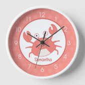 Koraalkrab Schaalbaars Crabby Nursery Clock (Voorkant)