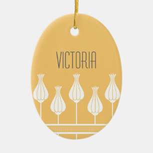 Koraalkunst Deco Floral oval Ornament