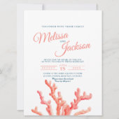 Koraalkunst in de waterverf die marinesuruinblauw kaart (Voorkant)