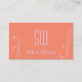 Koraallavendel  met Monogram en Foto Visitekaartje (Voorkant)