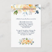 Koraalmarine Waterverf Floral Wedding Accommodatie Informatiekaartje (Achterkant)