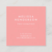 Koraalminimalistisch Hallo Vierkante Visitekaartje (Achterkant)