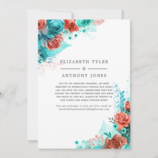 Koraalmoes en kurkwaren met beperkte gastlijst aankondiging (Voorkant)