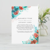 Koraalmoes en kurkwaren met beperkte gastlijst aankondiging (Staand voorkant)