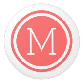 Koraalmonogram Aangepaste invoerknop Keramische Knop (Voorkant)