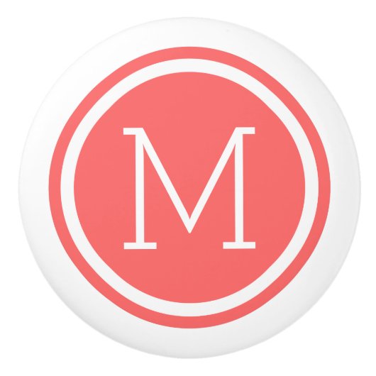 Koraalmonogram Aangepaste invoerknop Keramische Knop (Voorkant)