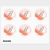 Koraalmonogrammed Zee Shell Sticker (Vel)