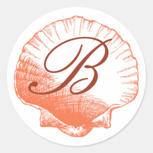 Koraalmonogrammed Zee Shell Sticker