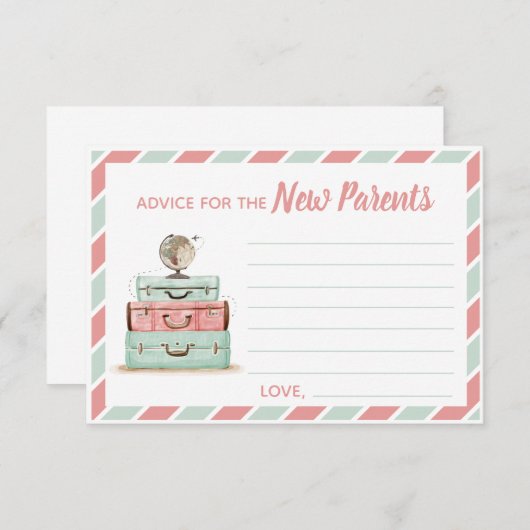 Koraalmunt advies voor het nieuwe ouders reizen th informatiekaartje (Voorkant / Achterkant)