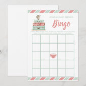 Koraalmunt baby shower bingo kaart (Voorkant / Achterkant)
