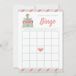 Koraalmunt baby shower bingo kaart