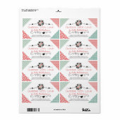 koraalmunt die naadloze bloemping stikt etiket (Full Sheet)