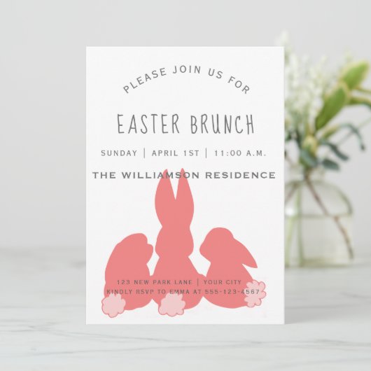 Koraalpaasbundels | Uitnodiging Brunch (Staand voorkant)