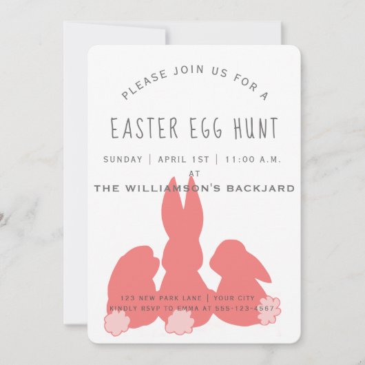 Koraalpaasbundels | Uitnodiging Egg Hunt (Voorkant)