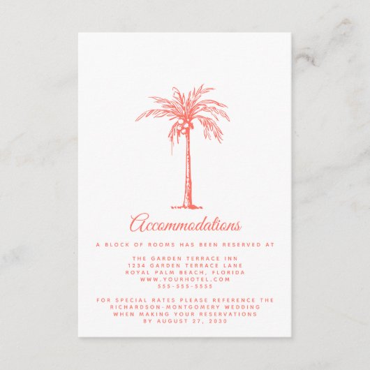 Koraalpalm Beach Wedding Accommodations Informatiekaartje (Voorkant)