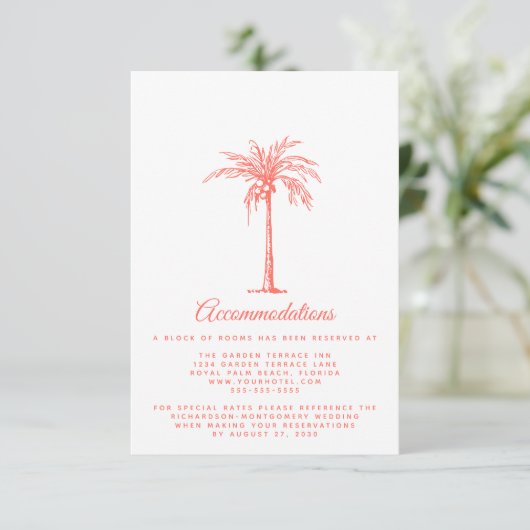 Koraalpalm Beach Wedding Accommodations Informatiekaartje (Staand voorkant)