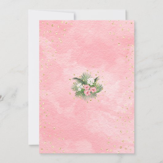 Koraalpalmen Tropische botanische goudolie Save The Date (Achterkant)