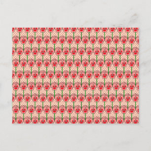 Koraalpansies - patroon met omtrekpapier briefkaart